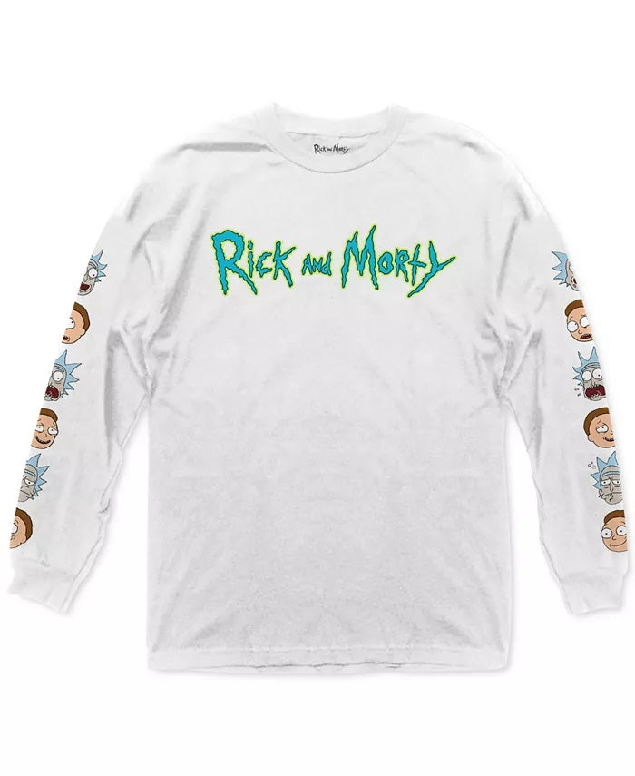 Ripple Junction Rick and Morty Men's Graphic T-Shirt White Size Medium
