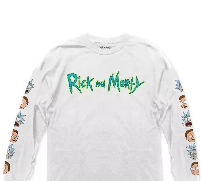 Ripple Junction Rick and Morty Men's Graphic T-Shirt White Size Medium