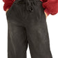 Rachel Roy Women's Cropped Paperbag Pants Black Size 12