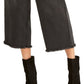 Rachel Roy Women's Cropped Paperbag Pants Black Size 12