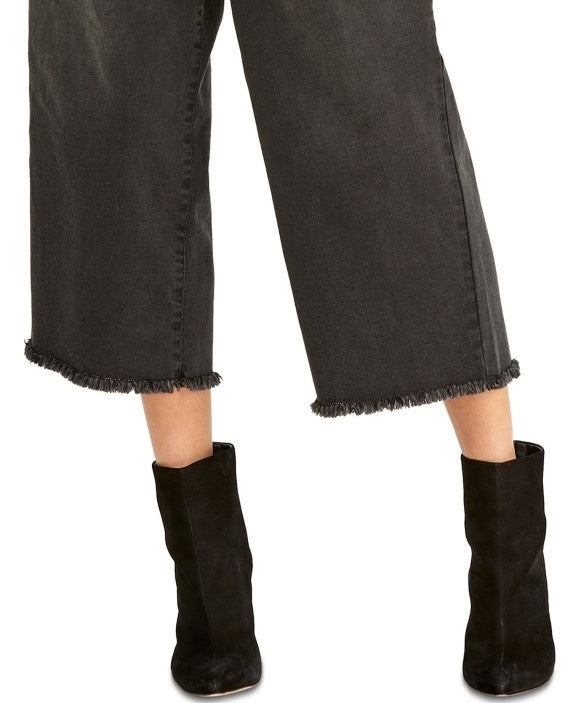 Rachel Roy Women's Cropped Paperbag Pants Black Size 12