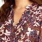 Rachel Roy Women's Floral Long Sleeve V Neck Top Red Size 1X