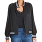 Rachel Roy Women's Zip Up Lightweight Jacket Black Size X-Large