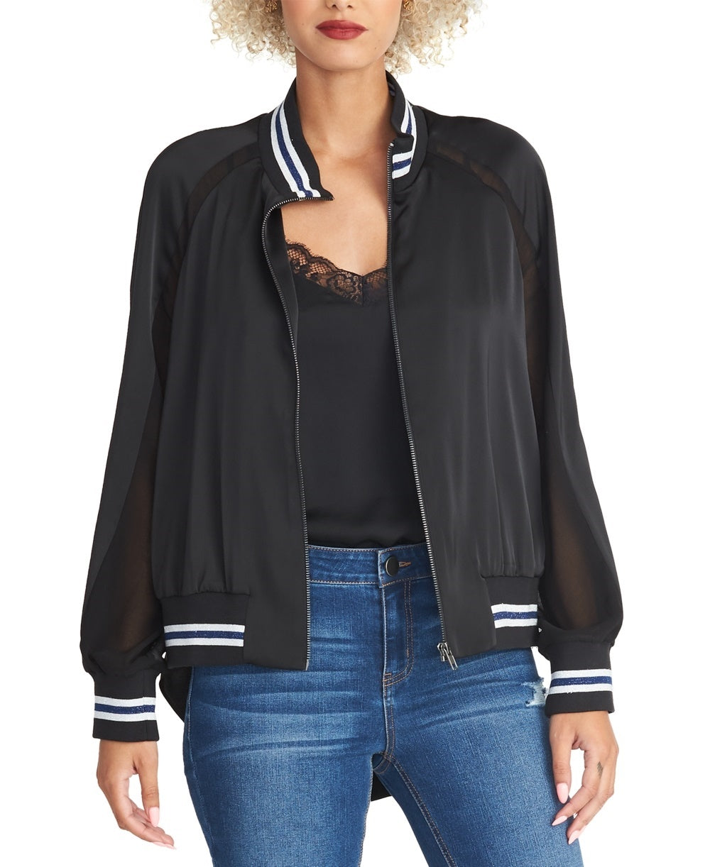 Rachel Roy Women's Zip Up Lightweight Jacket Black Size X-Large