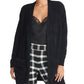 Rachel Roy Women's Fuzzy Cardigan Sweater Black Size Small
