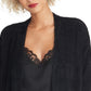 Rachel Roy Women's Fuzzy Cardigan Sweater Black Size Small
