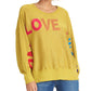 Rachel Roy Women's Metallic Love Graphic Sweater Yellow Size X-Small