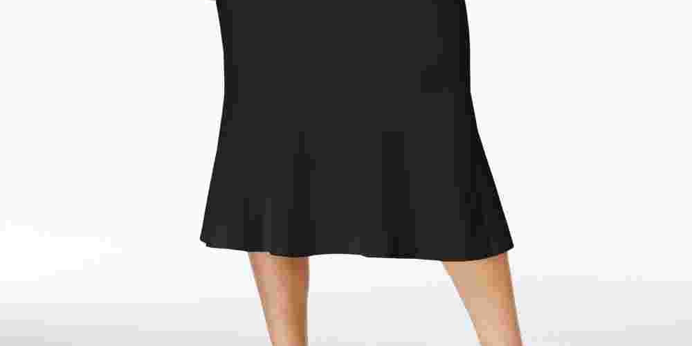 Rachel Roy Women's Jacquard Midi Skirt Black Size Small