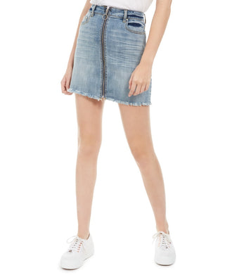 Indigo Rein Junior's Zippered Denim Skirt Blue Size 1