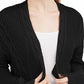 Ultra Flirt Juniors' Cable Knit Open-Front Cardigan Black Size Large