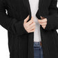 Ultra Flirt Juniors' Cable Knit Open-Front Cardigan Black Size Large