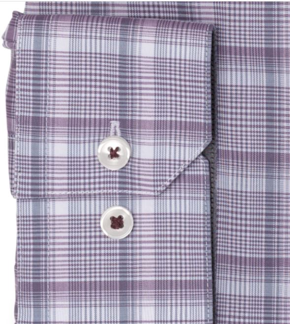 Ryan Seacrest Distinction Men's Ultimate Slim Fit Non Iron Performance Stretch Plaid Dress Shirt Purple Size 15X32X33