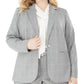 Calvin Klein Women's Windowpane Plaid Jacket Silver Size 12