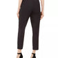 Calvin Klein Women's Slim-Leg Ankle Windowpane Pants Silver Size 14