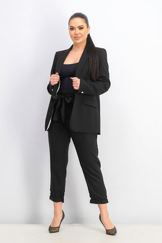 Calvin Klein Women's Imitation Pearl Open-Front Jacket Black Size 0