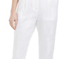 Calvin Klein Women's Linen Slim Ankle Pants White Size 10