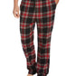 Perry Ellis Men's Windowpane Plaid Fleece Pants Red Size Small