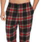 Perry Ellis Men's Windowpane Plaid Fleece Pants Red Size Small