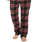 Perry Ellis Men's Windowpane Plaid Fleece Pants Red Size Small