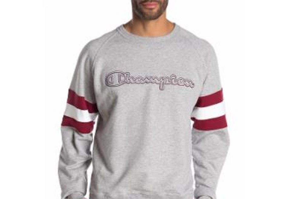 Champion Men's Colorblocked Sweatshirt White Size X-Large
