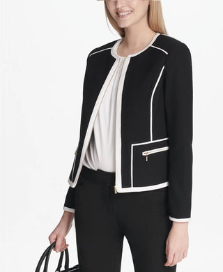 Calvin Klein Women's Contrast Trim Jacket Black Size 2