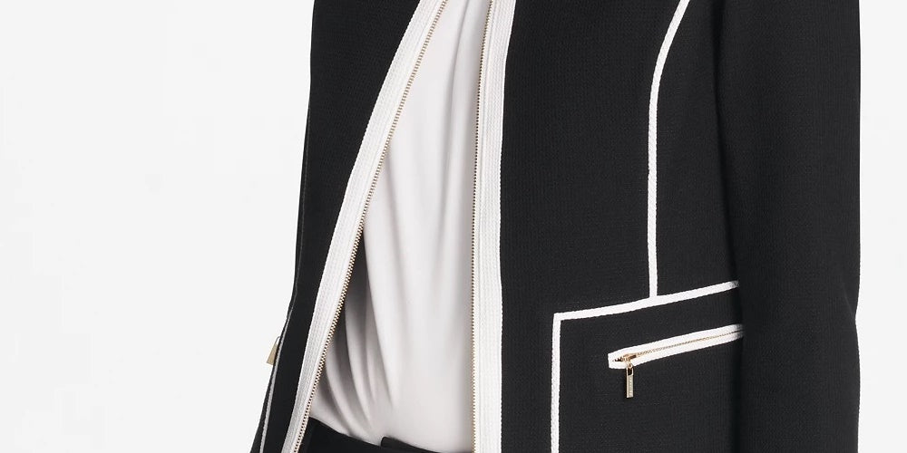 Calvin Klein Women's Contrast Trim Jacket Black Size 2