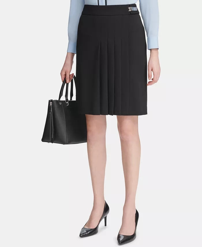 Calvin Klein Women's Pleated Skirt Black Size 6