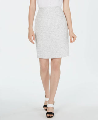 Calvin Klein Women's Textured Pencil Skirt White Size 10