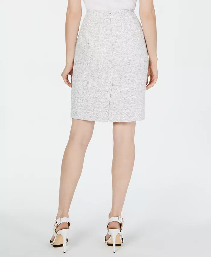 Calvin Klein Women's Textured Pencil Skirt White Size 10