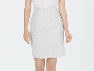 Calvin Klein Women's Textured Pencil Skirt White Size 10