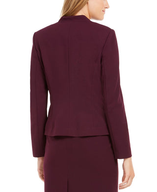 Calvin Klein Women's Collarless Open Front Jacket Purple Size 8