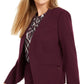 Calvin Klein Women's Collarless Open Front Jacket Purple Size 8