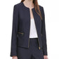 Calvin Klein Women's Twill Zipper-Front Jacket Navy Size 4