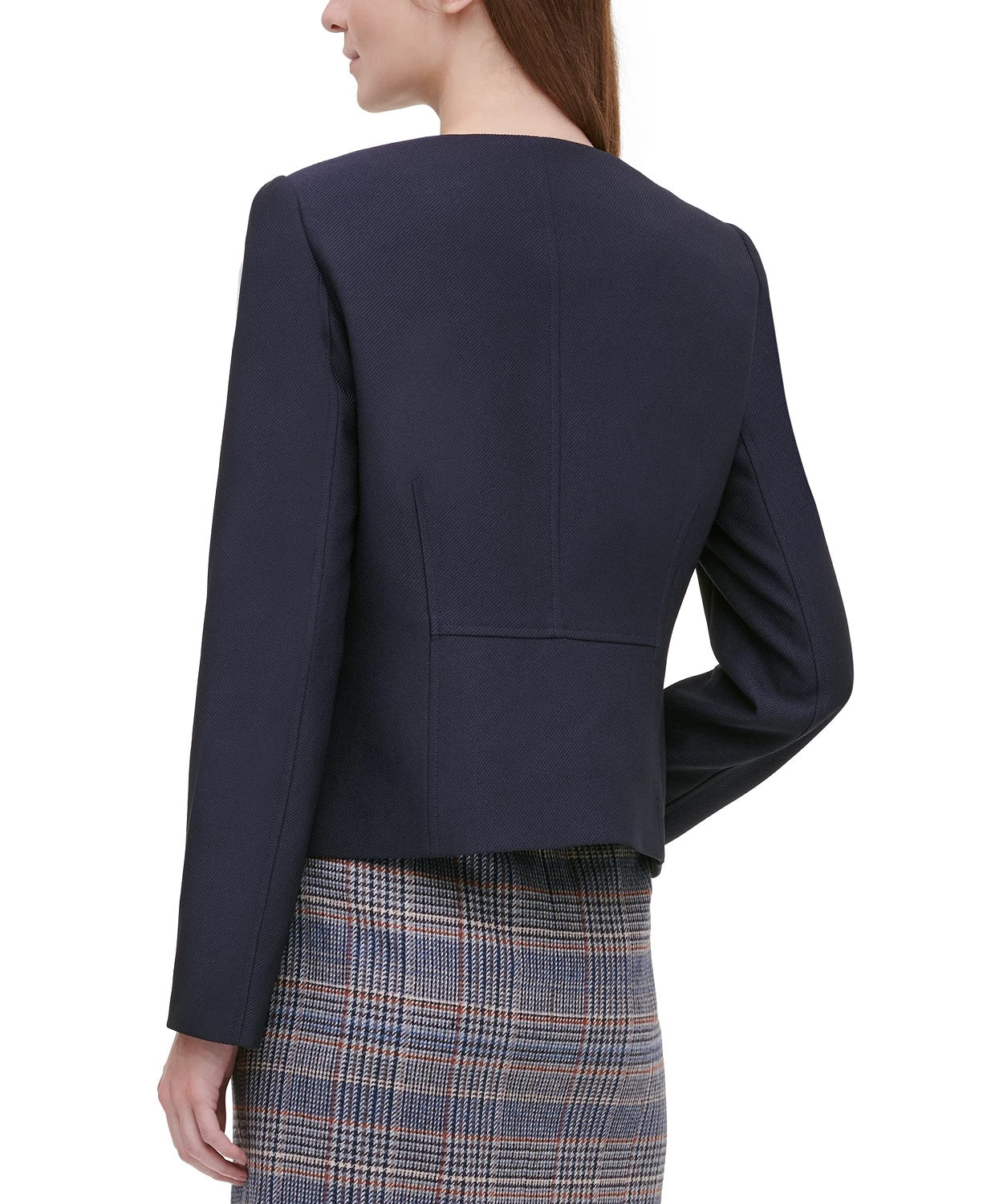 Calvin Klein Women's Twill Zipper-Front Jacket Navy Size 4