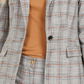 Calvin Klein Women's One-Button Plaid Blazer Brown Size 10