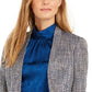 Calvin Klein Women's Asymmetrical Tweed Blazer Blue Size 14
