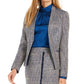Calvin Klein Women's Asymmetrical Tweed Blazer Blue Size 4