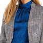 Calvin Klein Women's Asymmetrical Tweed Blazer Blue Size 4