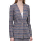 Calvin Klein Women's Plaid Tweed Blazer Brown Size 14