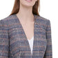 Calvin Klein Women's Plaid Tweed Blazer Brown Size 14