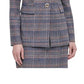 Calvin Klein Women's Plaid Tweed Blazer Brown Size 14
