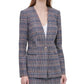 Calvin Klein Women's Plaid Tweed Blazer Brown Size 8