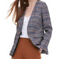 Calvin Klein Women's Plaid Tweed Blazer Brown Size 8