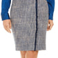 Calvin Klein Women's Tweed Pencil Skirt Blue Size 14