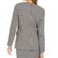 Calvin Klein Women's Houndstooth Print Single Button Blazer Grey Size 10