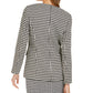 Calvin Klein Women's Houndstooth Print Single Button Blazer Grey Size 8