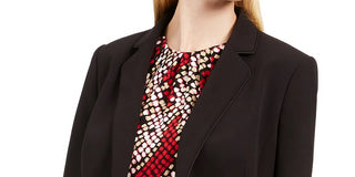 Calvin Klein Women's Piped Trim Tuxedo Blazer Black Size 8