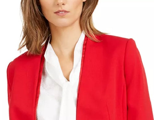 Calvin Klein Women's Single-Button Blazer Red Size 12
