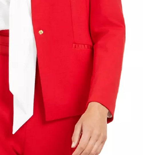 Calvin Klein Women's Single-Button Blazer Red Size 12