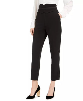 Calvin Klein Women's High-Waist Tuxedo Pants Black Size 12